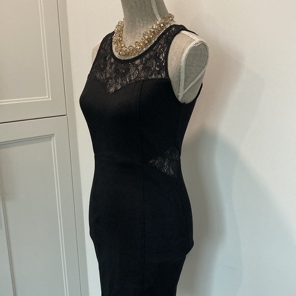 Black Sleeveless Bodycon Lace Dress Medium - Picture 7 of 15